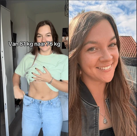 Cindy voor en na haar programma bij Nutrition Works